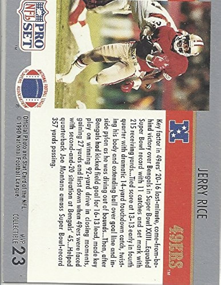 Amazon.com: JERRY RICE NFL COLLECTIBLE TRADING CARD - 1990